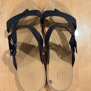 CROCS Black and Tan Women's Sandals